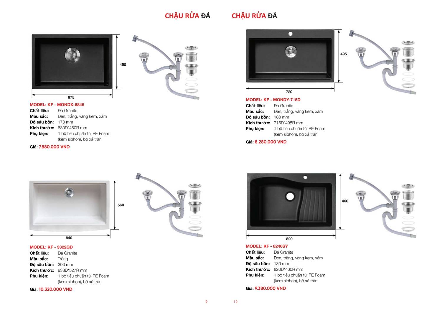 Chậu rửa chén và Vòi rửa chén KAFF Bảng giá và Catalogue mới nhất 2024 /Page 5